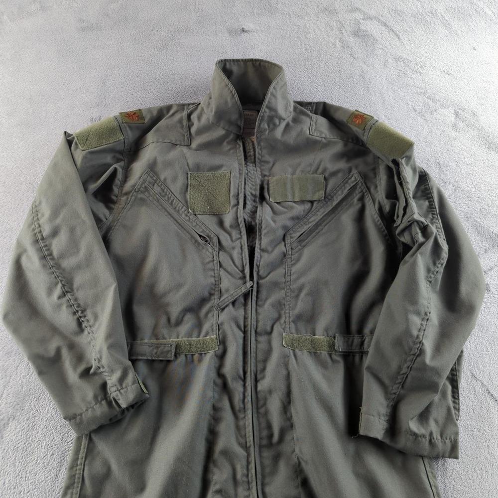 Vintage US Military Flight Suit Coveralls Mens 44R Green CWU-27/P Nomex Major